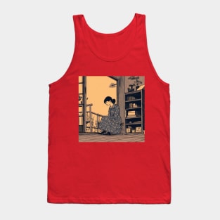 Lonely asian woman in room Tank Top